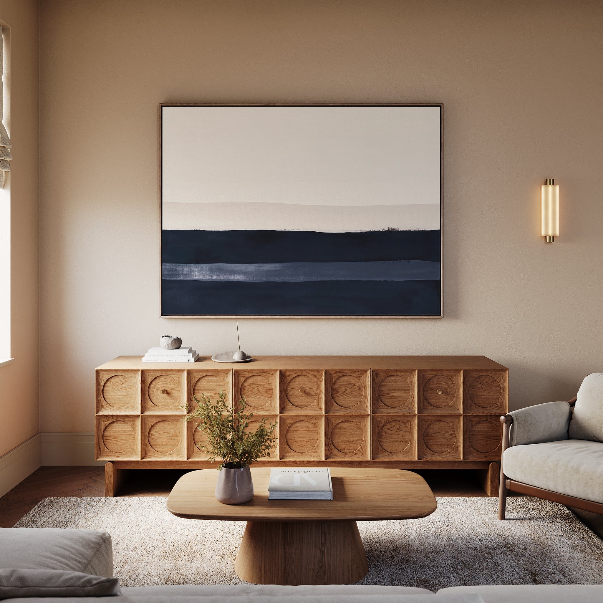 Whispers at Twilight – blue abstract canvas wall art print by Aspire Prints