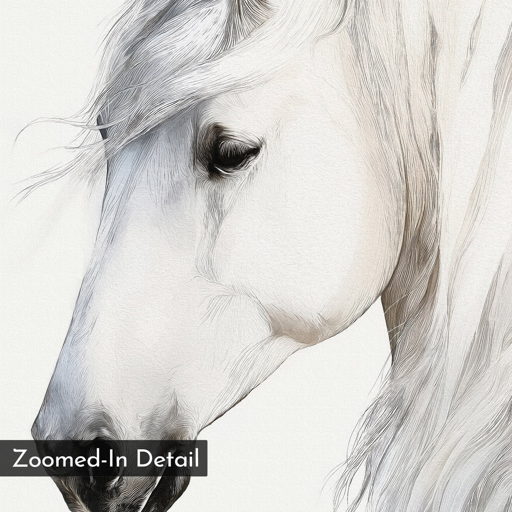 Whispering Mane at First Light – neutral-toned vintage canvas wall art print by Aspire Prints