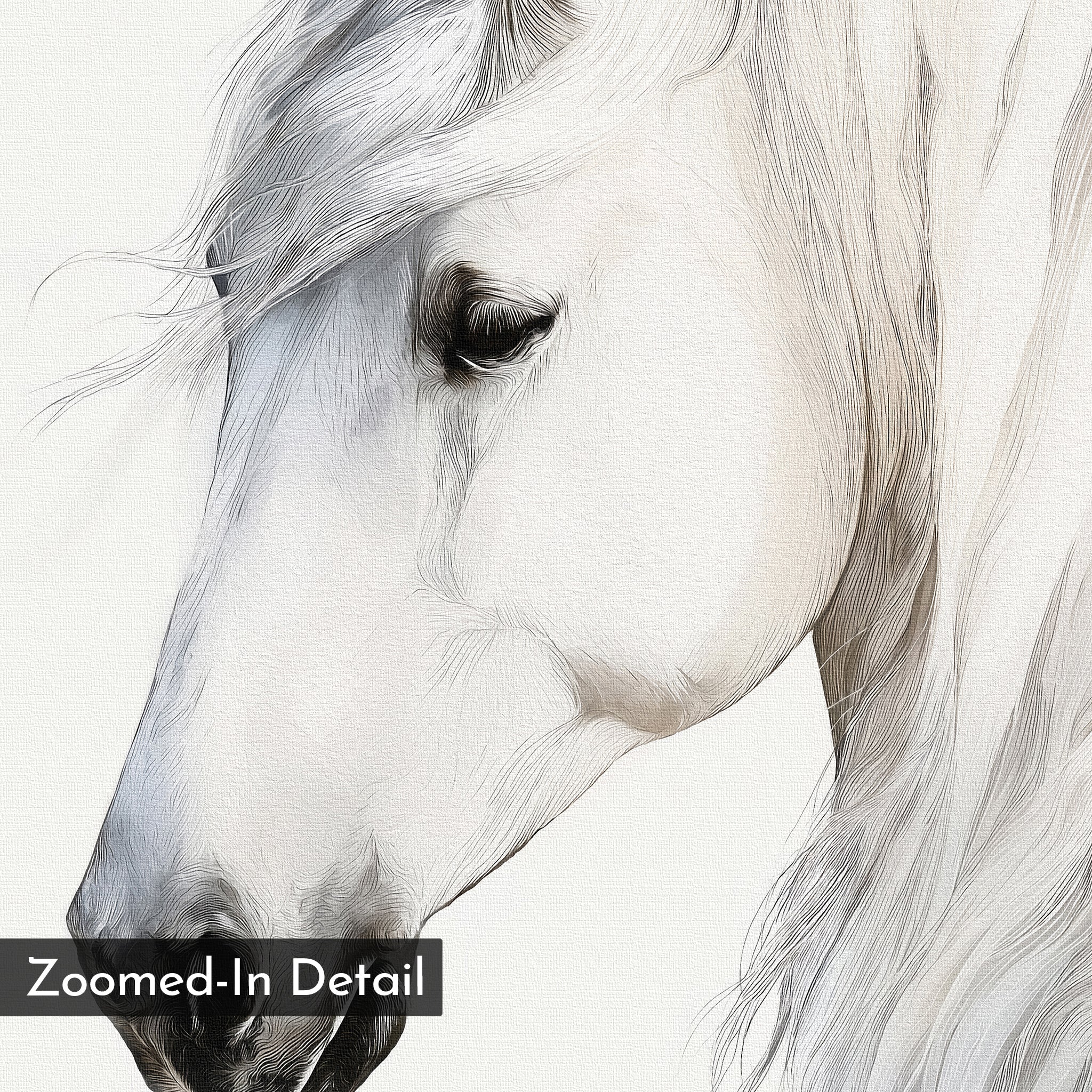 Whispering Mane at First Light – neutral-toned vintage canvas wall art print by Aspire Prints