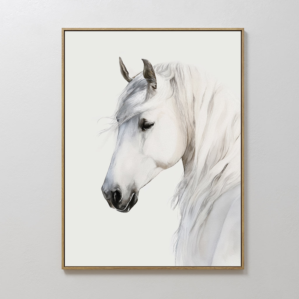 Whispering Mane at First Light – neutral-toned vintage canvas wall art print by Aspire Prints