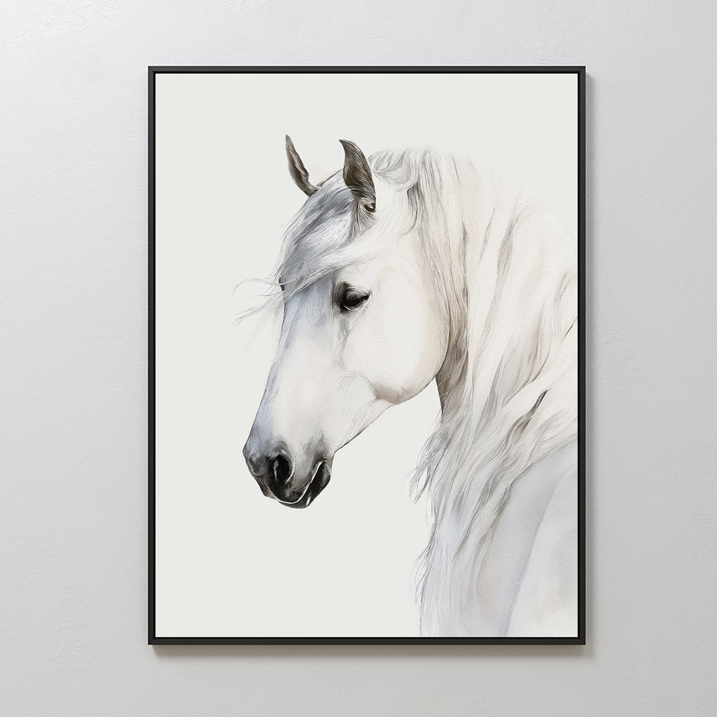Whispering Mane at First Light – neutral-toned vintage canvas wall art print by Aspire Prints