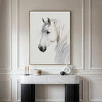Whispering Mane at First Light – neutral-toned vintage canvas wall art print by Aspire Prints