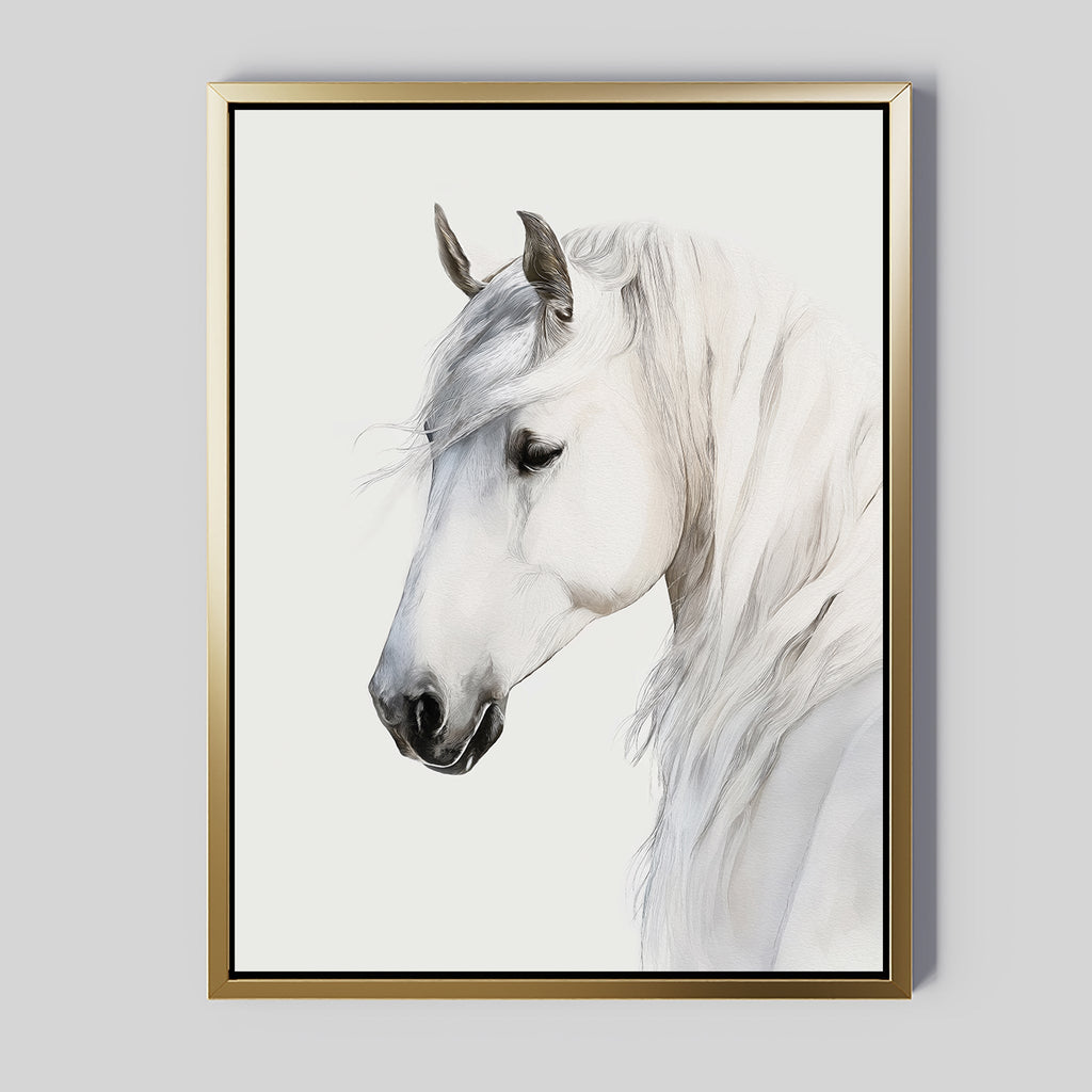 Whispering Mane at First Light – neutral-toned vintage canvas wall art print by Aspire Prints