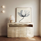 Whisper of Petals – beige and white botanical canvas wall art print by Aspire Prints