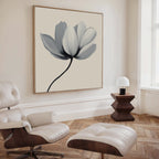 Whisper of Petals – beige and white botanical canvas wall art print by Aspire Prints