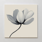Whisper of Petals – beige and white botanical canvas wall art print by Aspire Prints