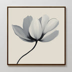 Whisper of Petals – beige and white botanical canvas wall art print by Aspire Prints