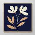 Midnight Bloom Whisper – blue botanical canvas wall art print by Aspire Prints