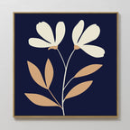 Midnight Bloom Whisper – blue botanical canvas wall art print by Aspire Prints