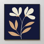 Midnight Bloom Whisper – blue botanical canvas wall art print by Aspire Prints