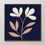 Midnight Bloom Whisper – blue botanical canvas wall art print by Aspire Prints