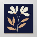 Midnight Bloom Whisper – blue botanical canvas wall art print by Aspire Prints