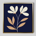 Midnight Bloom Whisper – blue botanical canvas wall art print by Aspire Prints