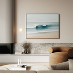 Whispers of the Shore – blue coastal canvas wall art print by Aspire Prints