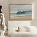 Whispers of the Shore – blue coastal canvas wall art print by Aspire Prints