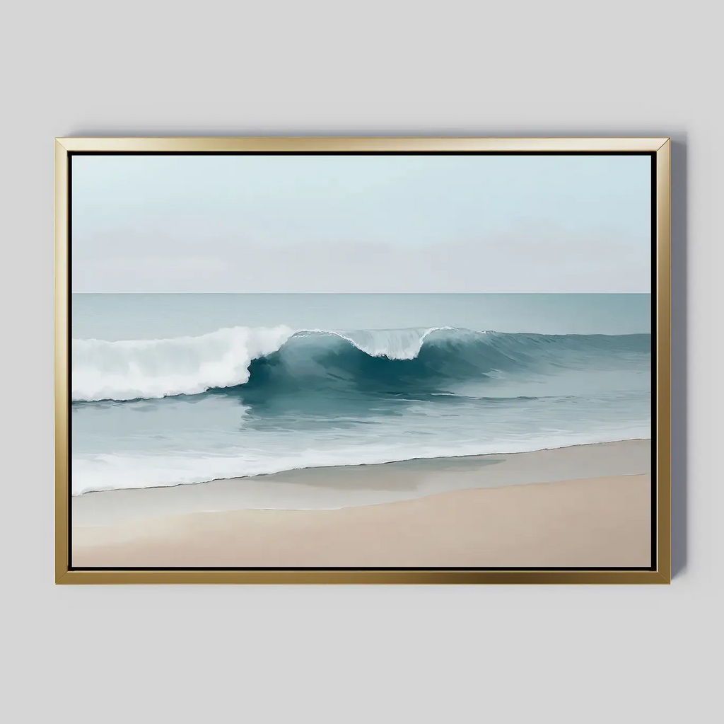Whispers of the Shore – blue coastal canvas wall art print by Aspire Prints