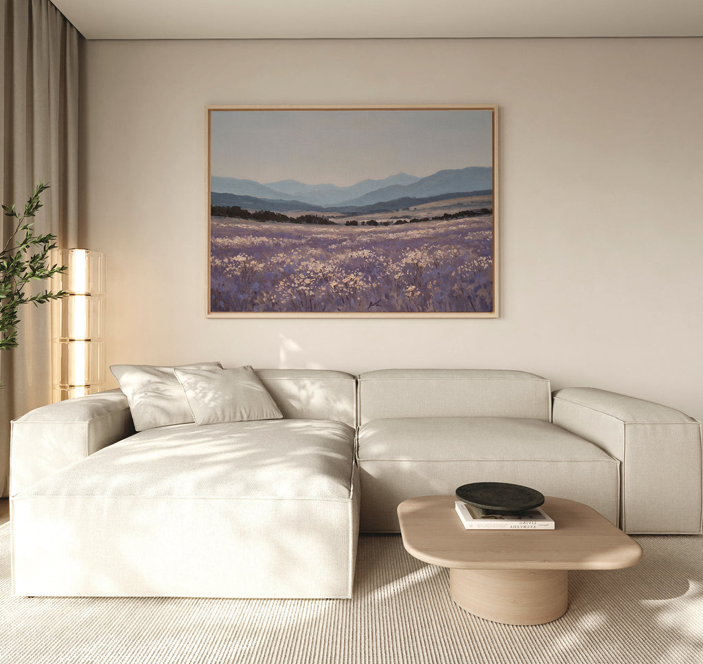 Whispers of the Lavender Hills – neutral-toned vintage canvas wall art print by Aspire Prints