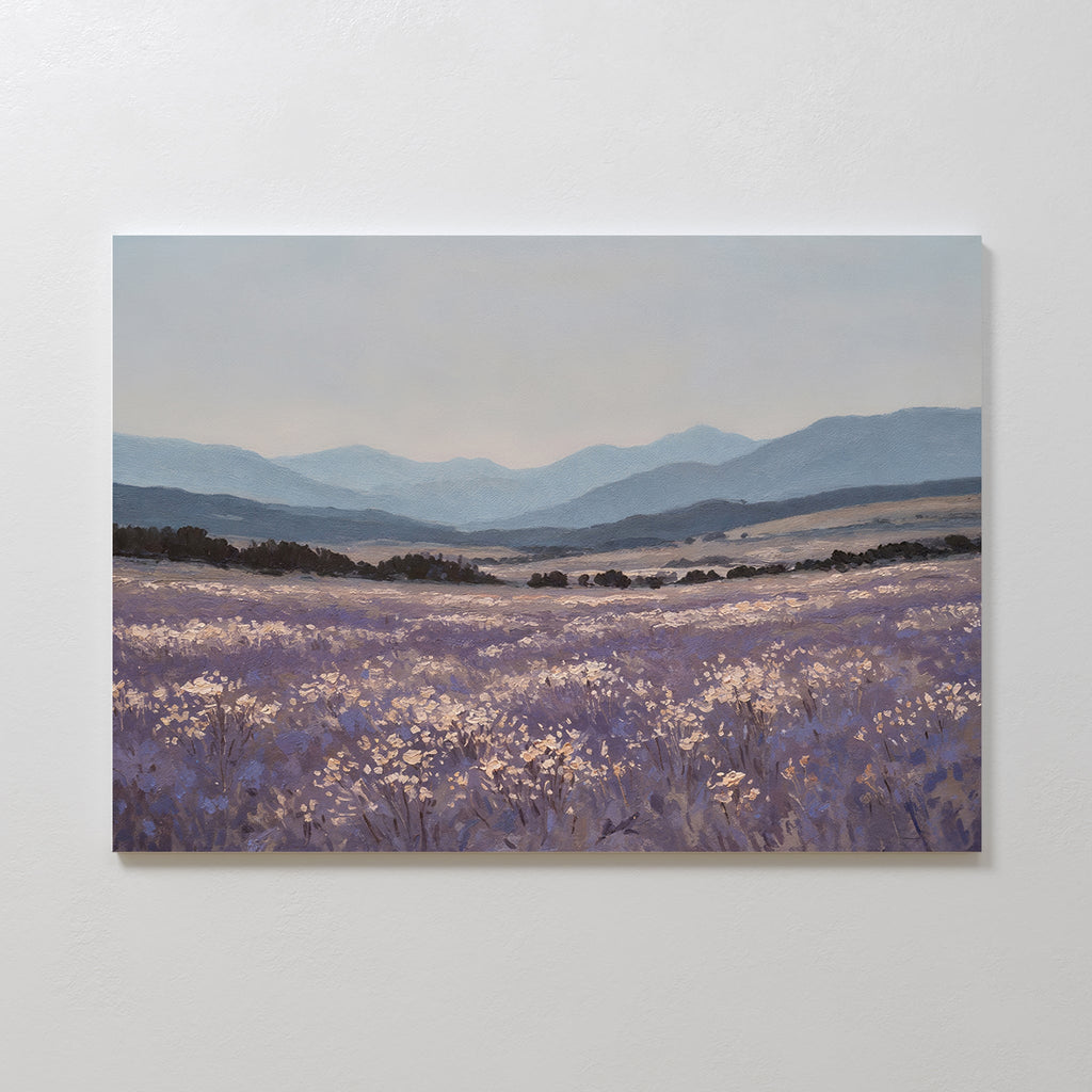 Whispers of the Lavender Hills – neutral-toned vintage canvas wall art print by Aspire Prints