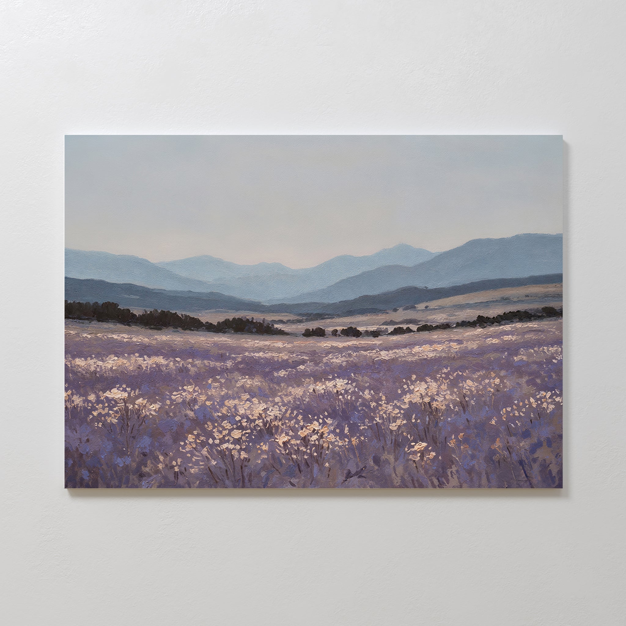 Whispers of the Lavender Hills – neutral-toned vintage canvas wall art print by Aspire Prints
