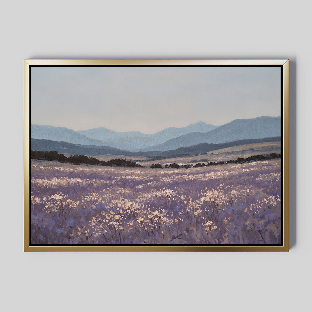 Whispers of the Lavender Hills – neutral-toned vintage canvas wall art print by Aspire Prints
