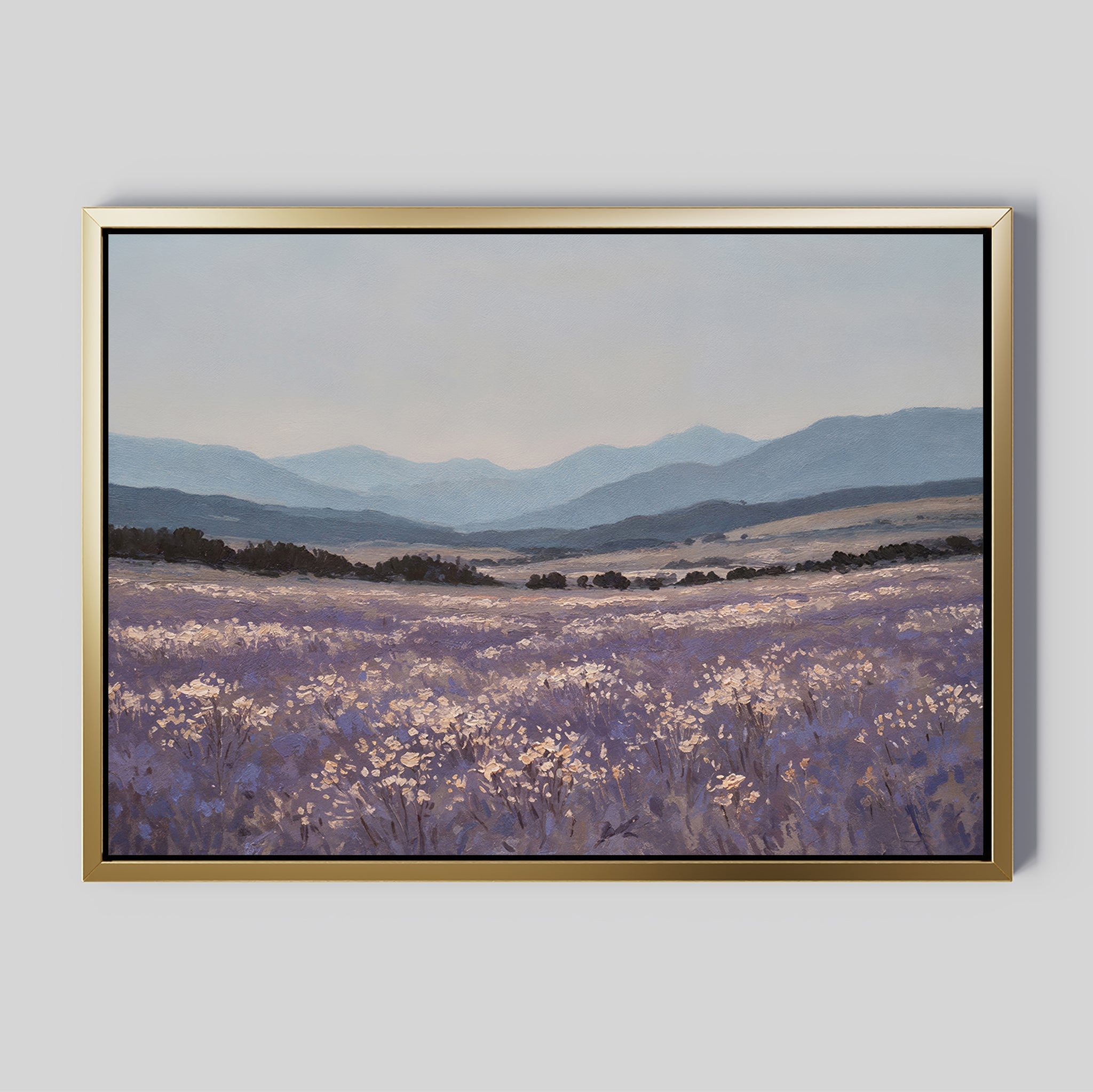 Whispers of the Lavender Hills – neutral-toned vintage canvas wall art print by Aspire Prints