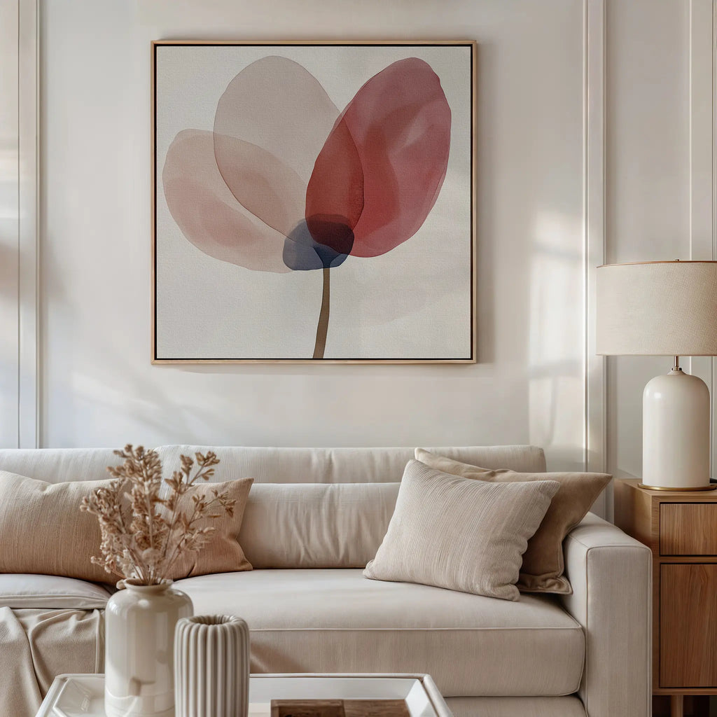 Whispered Petals at Dawn – blush pink botanical canvas wall art print by Aspire Prints