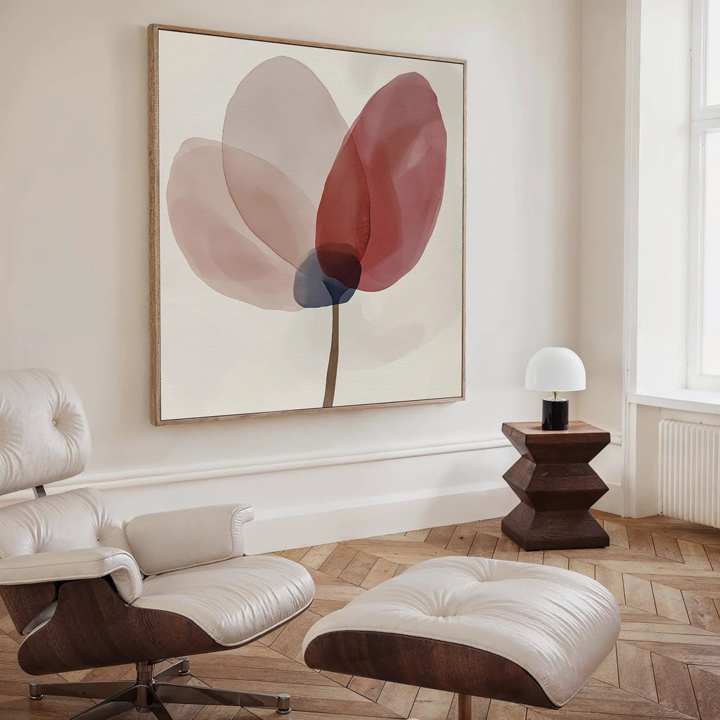 Whispered Petals at Dawn – blush pink botanical canvas wall art print by Aspire Prints