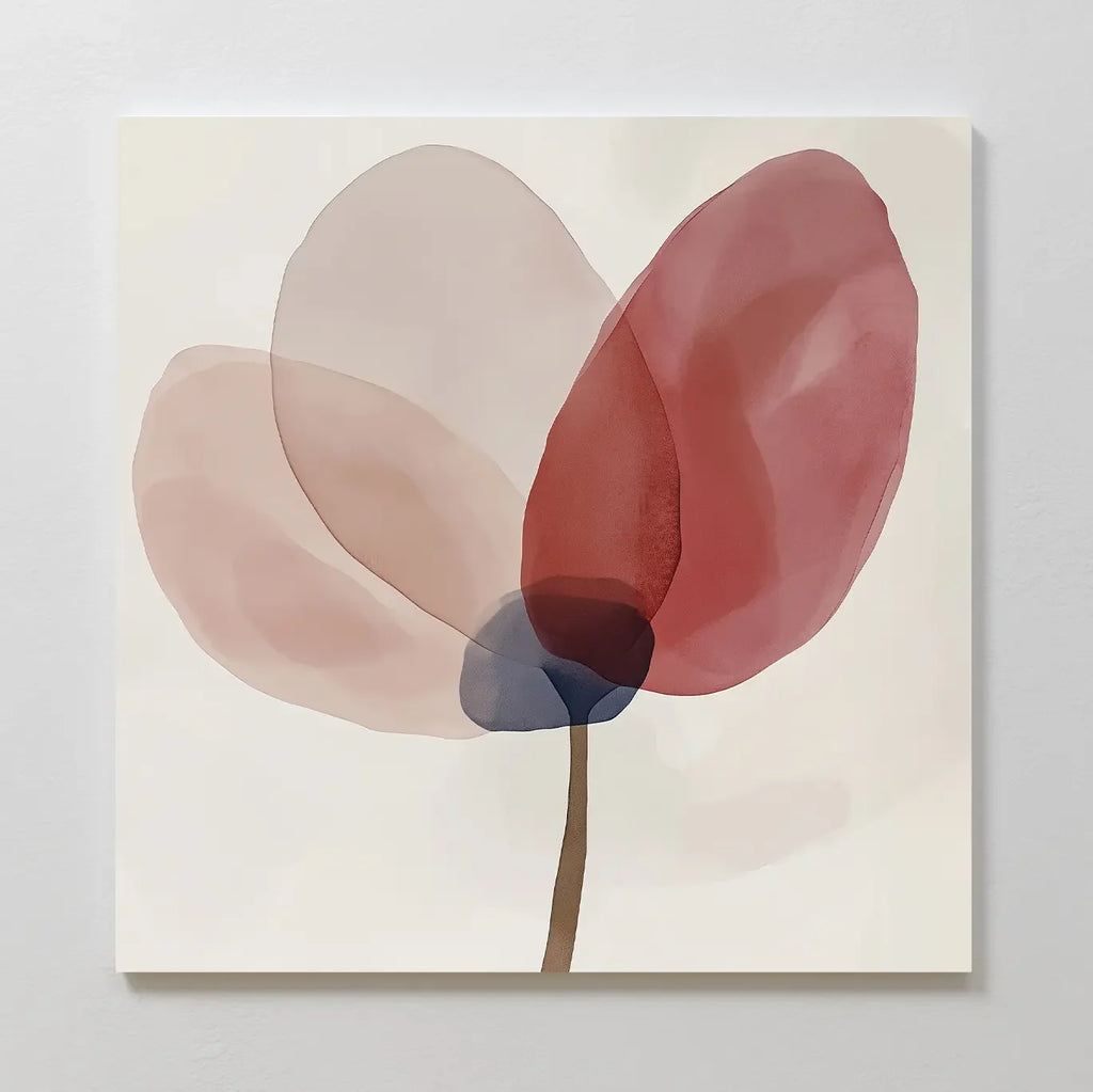 Whispered Petals at Dawn – blush pink botanical canvas wall art print by Aspire Prints