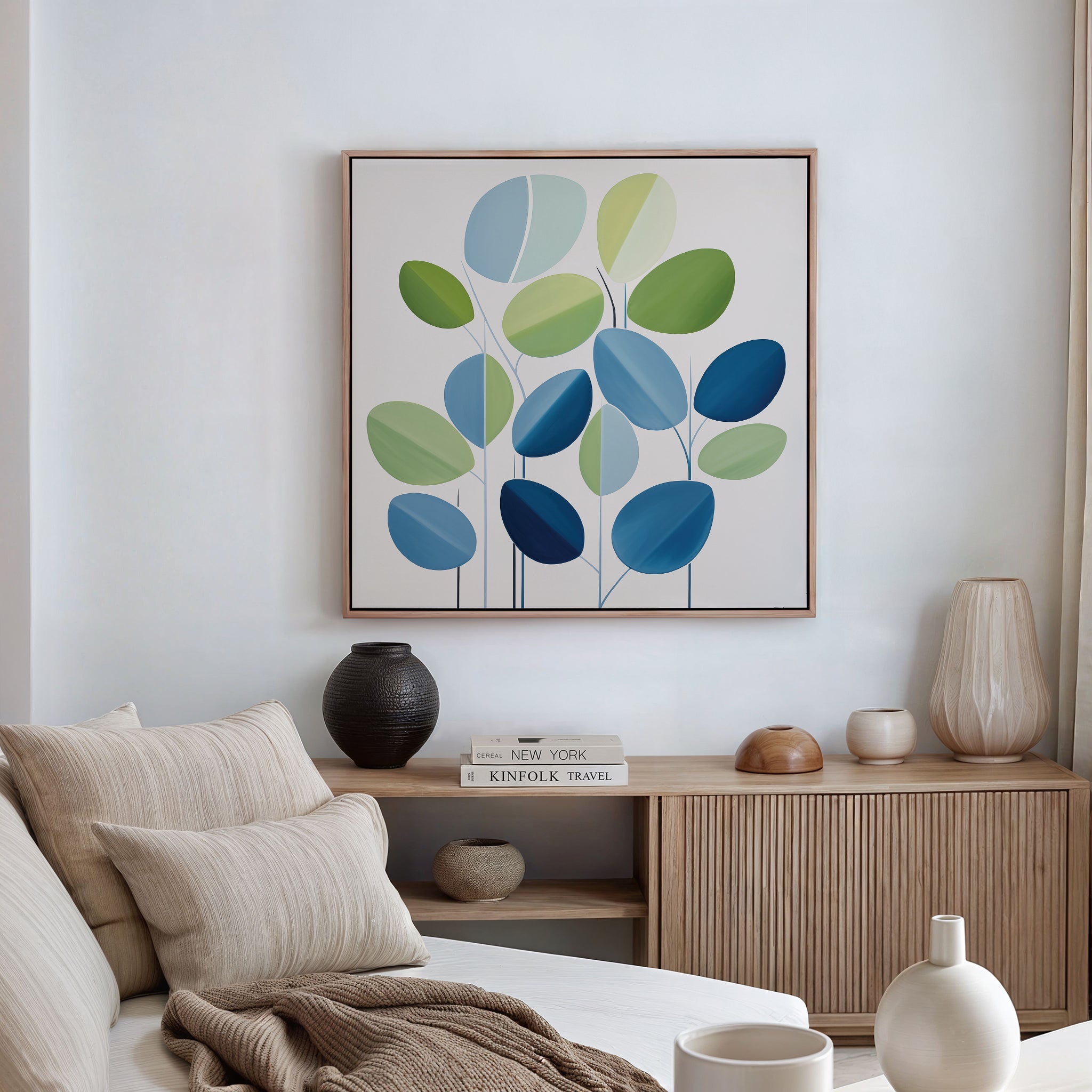 Whispers in Bloom – neutral-toned botanical canvas wall art print by Aspire Prints