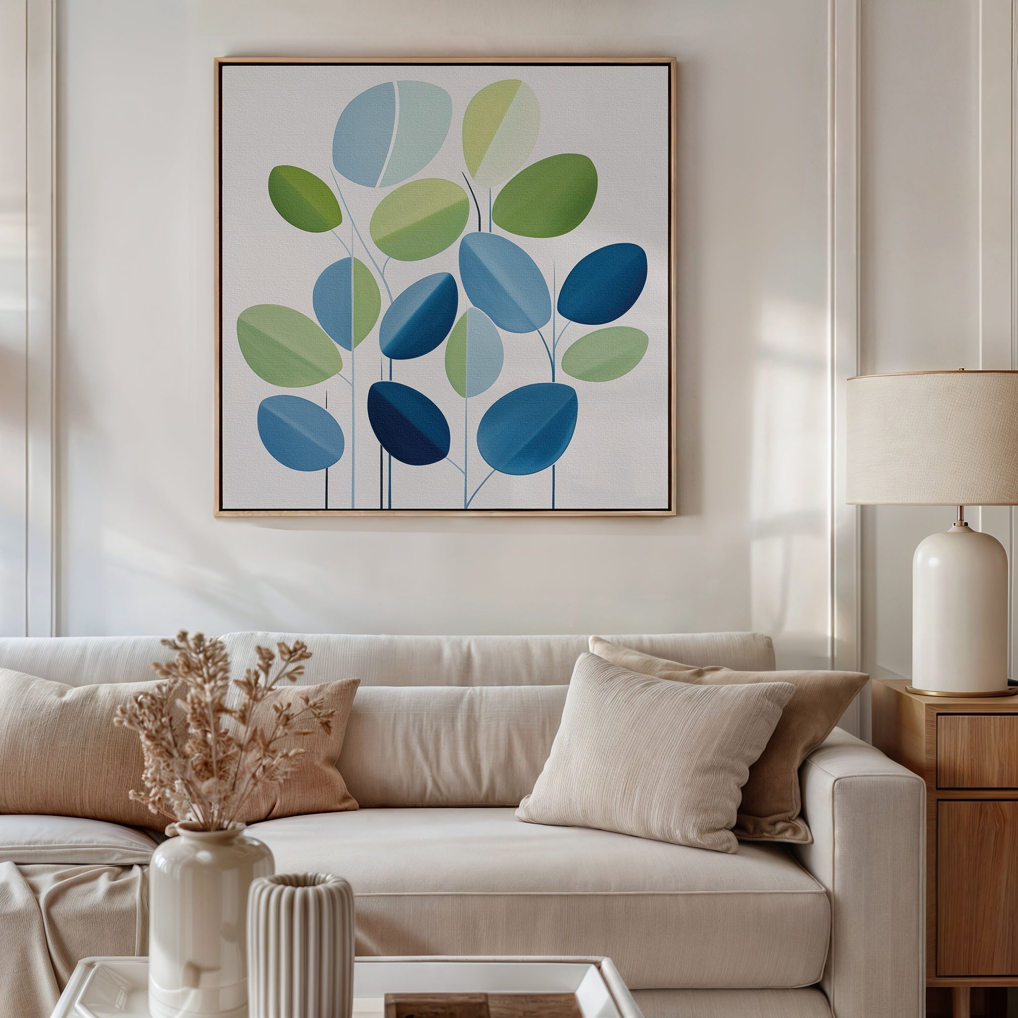 Whispers in Bloom – neutral-toned botanical canvas wall art print by Aspire Prints
