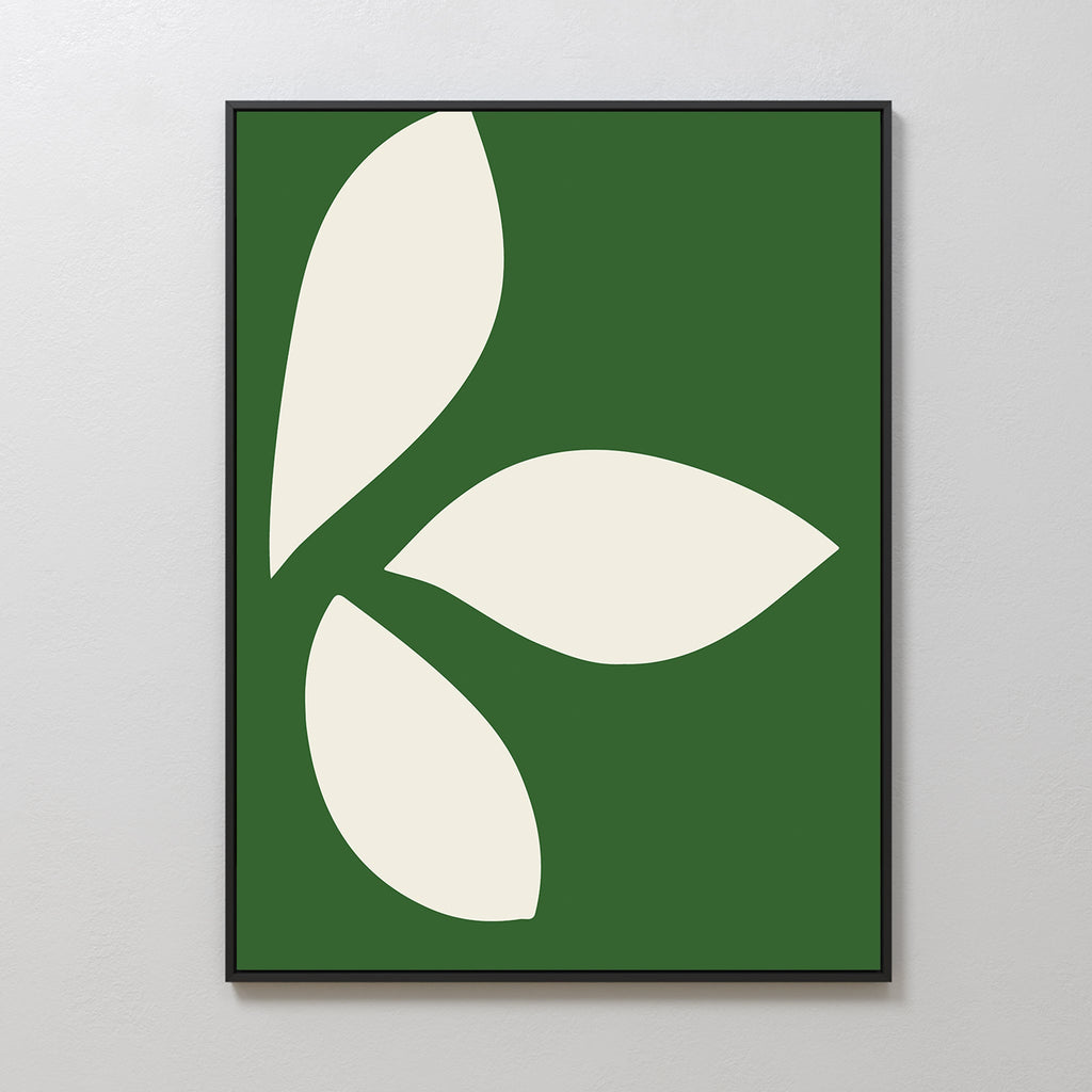 Whispering Fronds in Emerald Hush – green botanical canvas wall art print by Aspire Prints