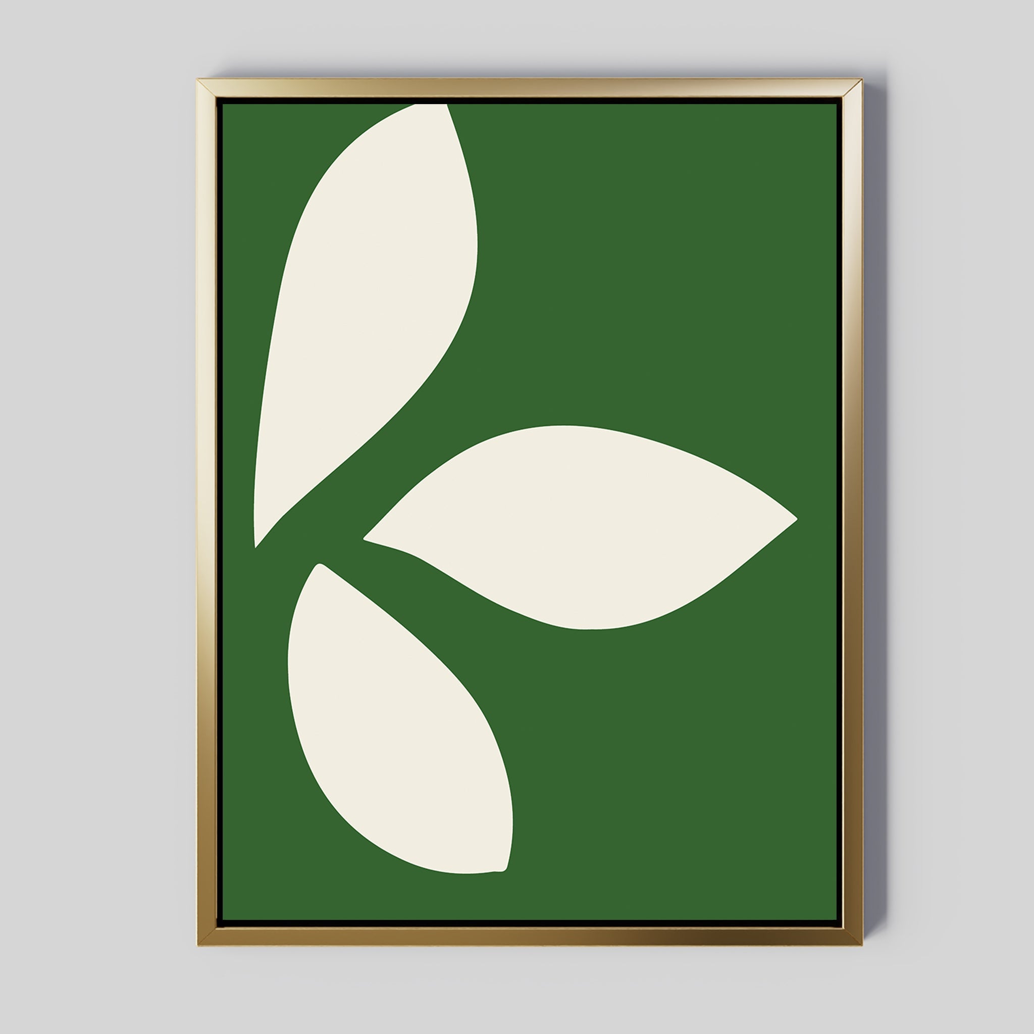 Whispering Fronds in Emerald Hush – green botanical canvas wall art print by Aspire Prints