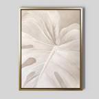 Whispering Fronds – beige and white botanical canvas wall art print by Aspire Prints