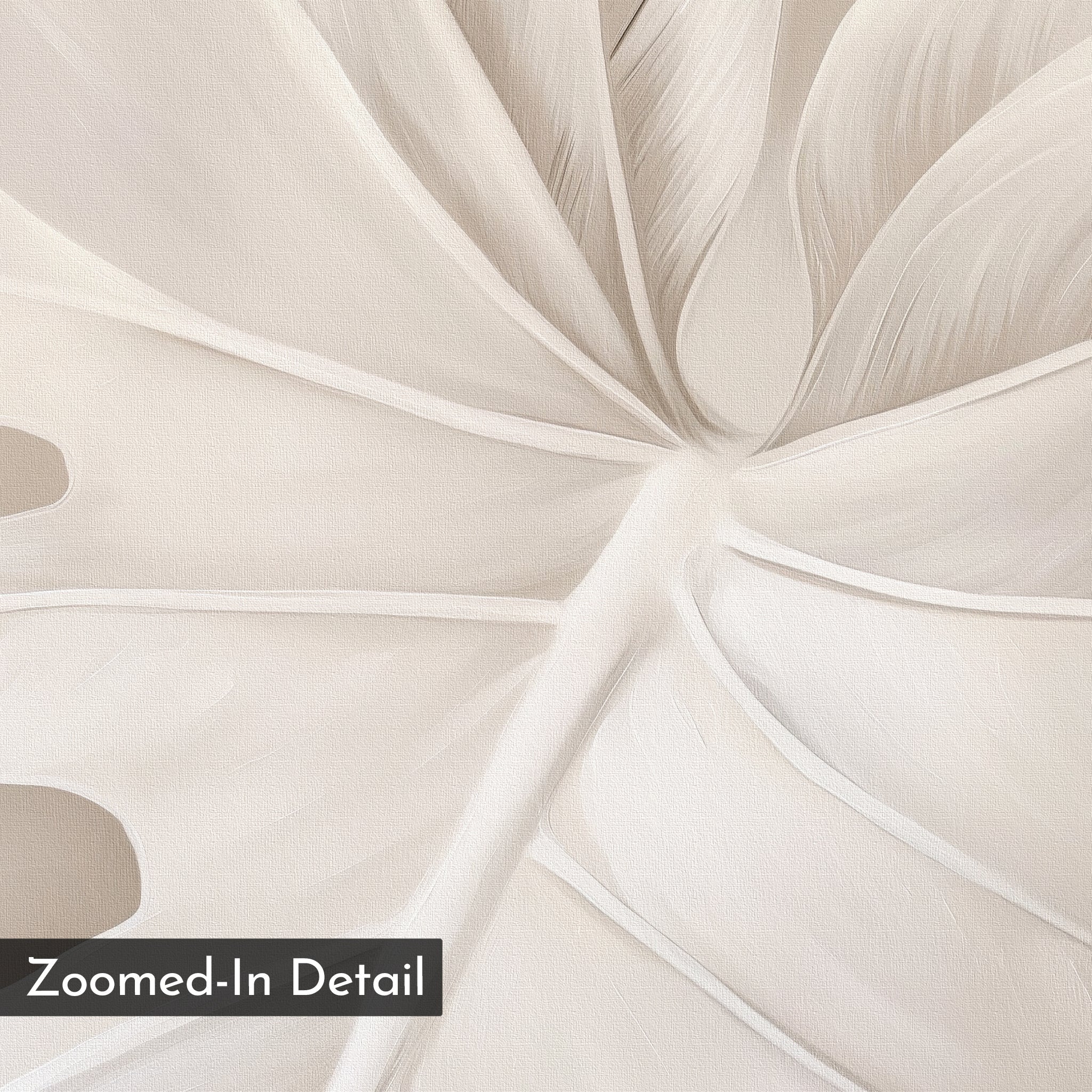 Whispering Fronds – beige and white botanical canvas wall art print by Aspire Prints