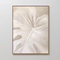 Whispering Fronds – beige and white botanical canvas wall art print by Aspire Prints