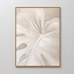 Whispering Fronds – beige and white botanical canvas wall art print by Aspire Prints