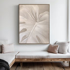 Whispering Fronds – beige and white botanical canvas wall art print by Aspire Prints