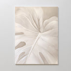 Whispering Fronds – beige and white botanical canvas wall art print by Aspire Prints