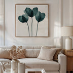 Whispering Fronds in Teal – green botanical canvas wall art print by Aspire Prints