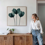Whispering Fronds in Teal – green botanical canvas wall art print by Aspire Prints