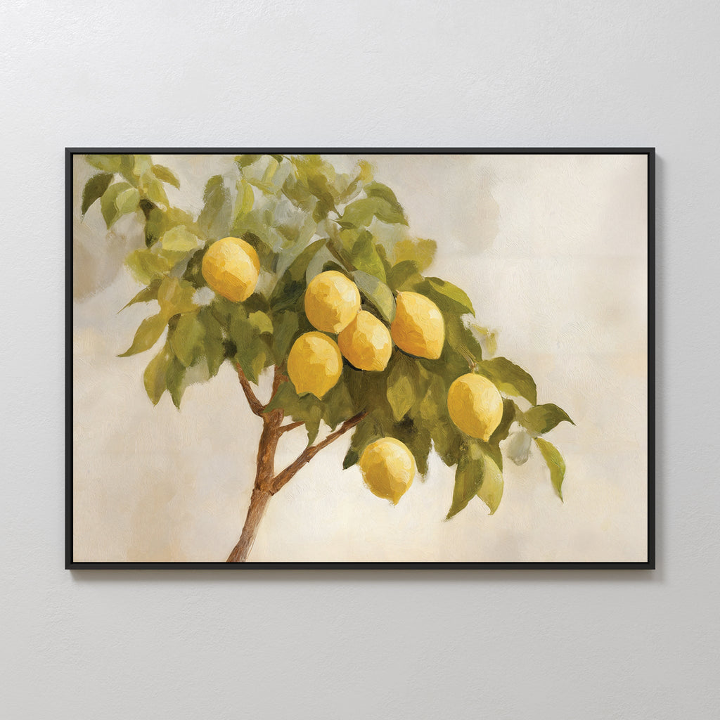 Sunlit Citrus Whisper – green vintage canvas wall art print by Aspire Prints