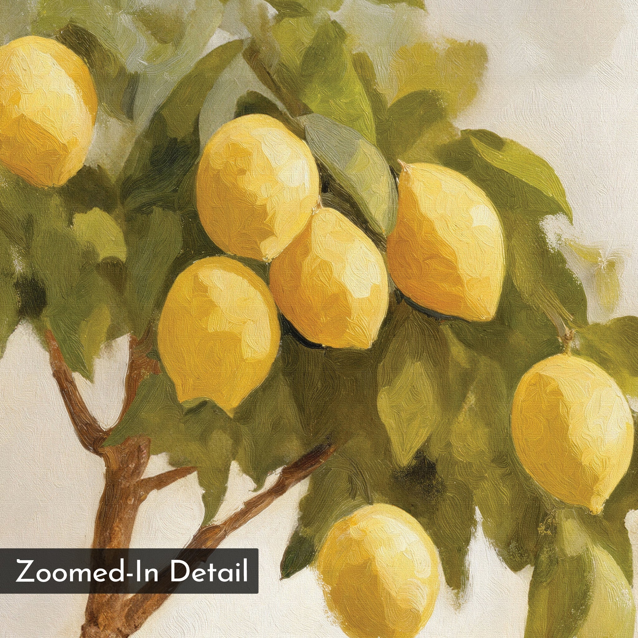 Sunlit Citrus Whisper – green vintage canvas wall art print by Aspire Prints