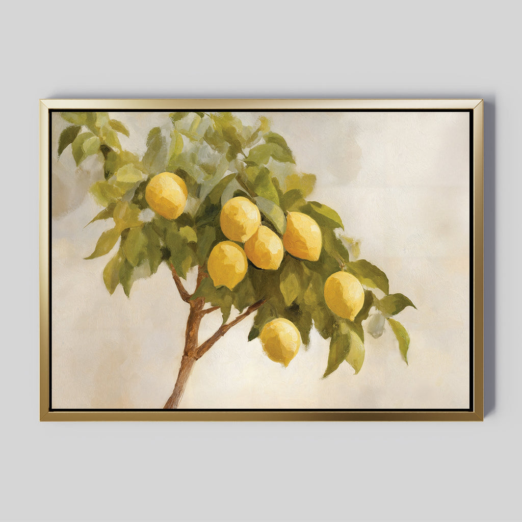 Sunlit Citrus Whisper – green vintage canvas wall art print by Aspire Prints