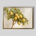 Sunlit Citrus Whisper – green vintage canvas wall art print by Aspire Prints