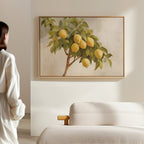 Sunlit Citrus Whisper – green vintage canvas wall art print by Aspire Prints