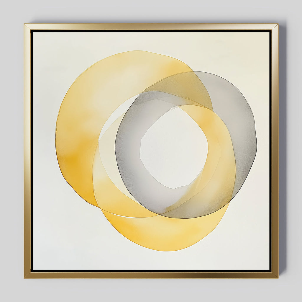 Citrus Whisper – golden yellow abstract canvas wall art print by Aspire Prints