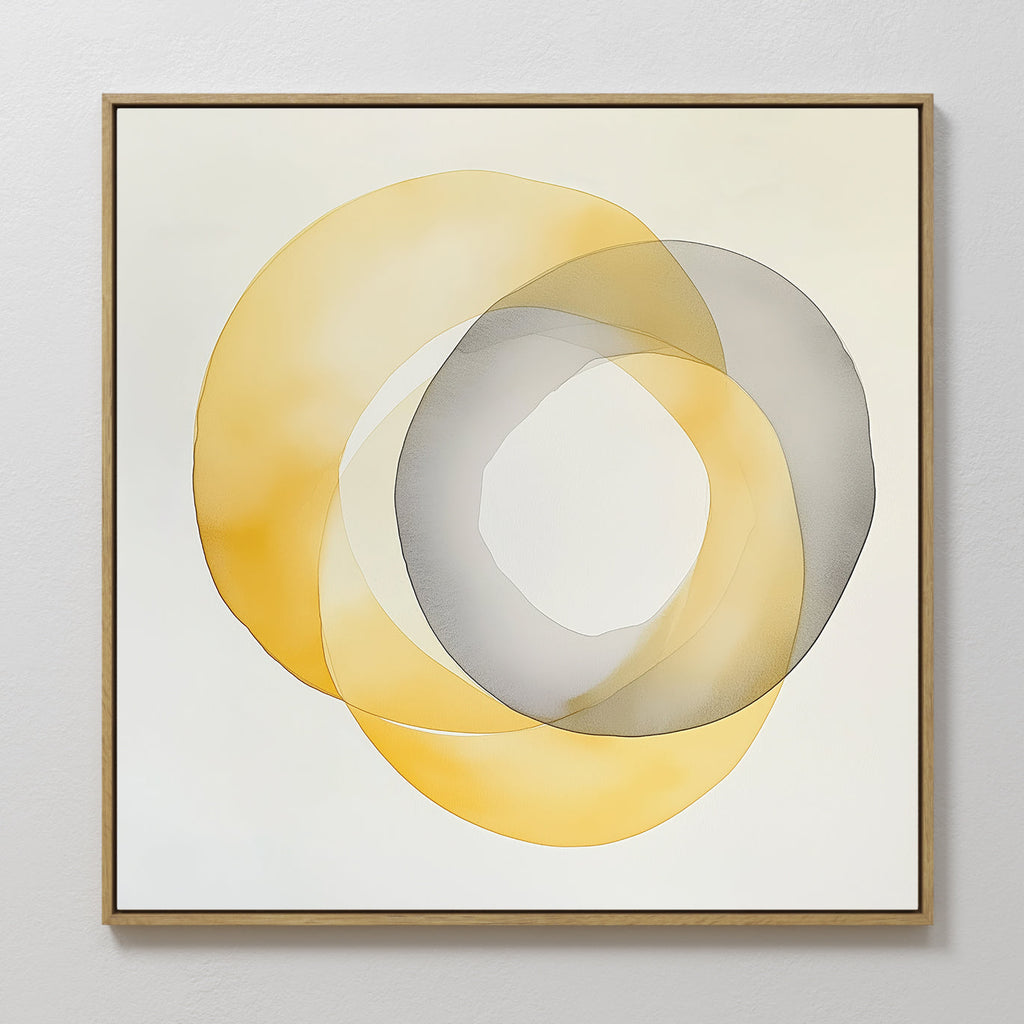 Citrus Whisper – golden yellow abstract canvas wall art print by Aspire Prints