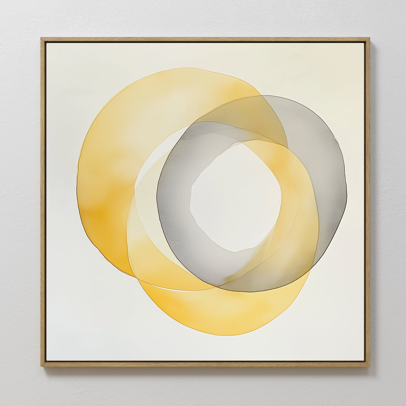 Citrus Whisper – golden yellow abstract canvas wall art print by Aspire Prints