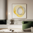 Citrus Whisper – golden yellow abstract canvas wall art print by Aspire Prints