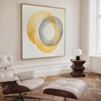 Citrus Whisper – golden yellow abstract canvas wall art print by Aspire Prints